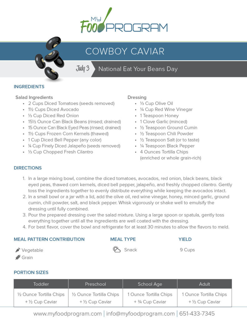 My Food Program Cowboy Caviar​ Recipe