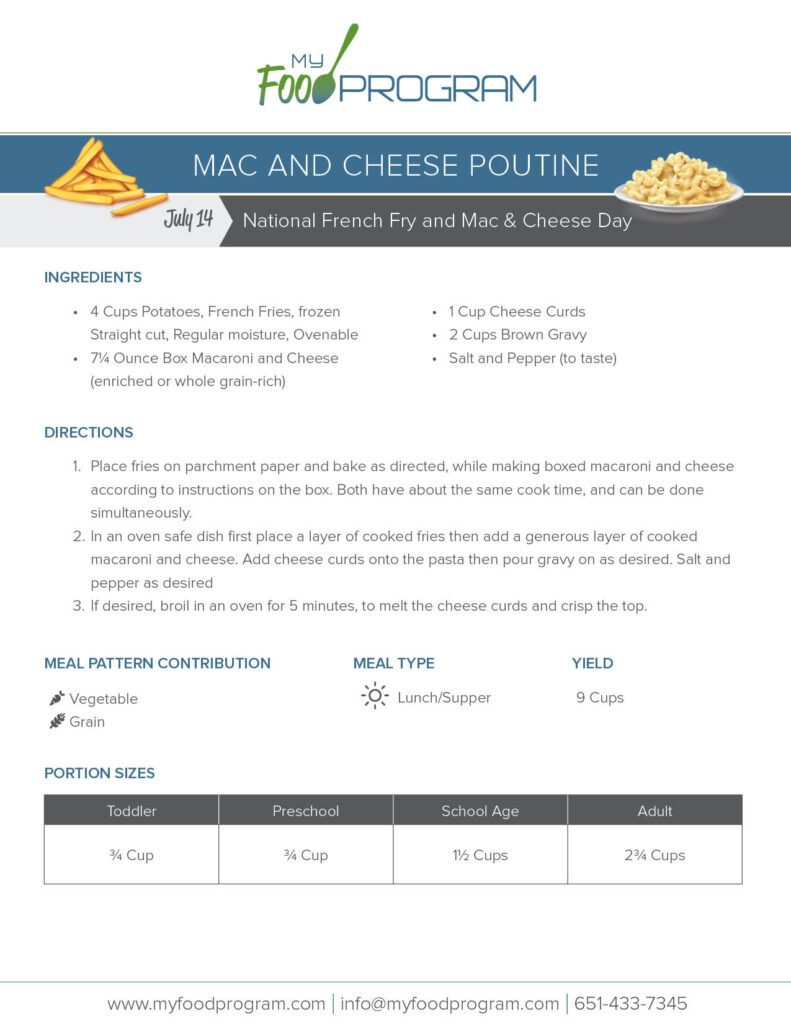 My Food Program Mac and Cheese Poutine Recipe