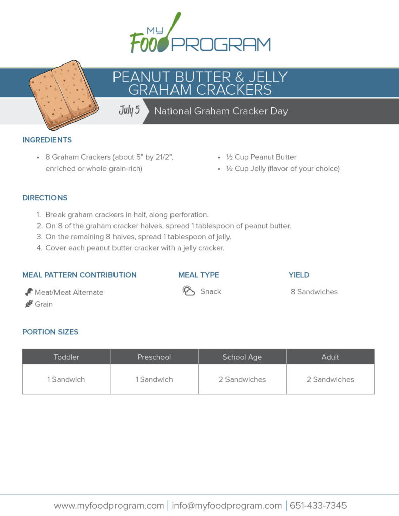 My Food Program Peanut Butter & Jelly Graham Crackers​ Recipe