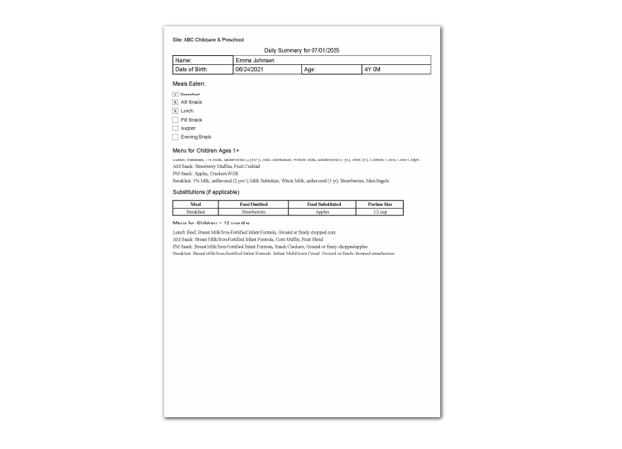Participant Daily Summary