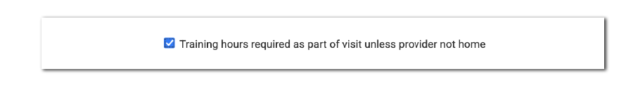 Training Hours Required for Visit