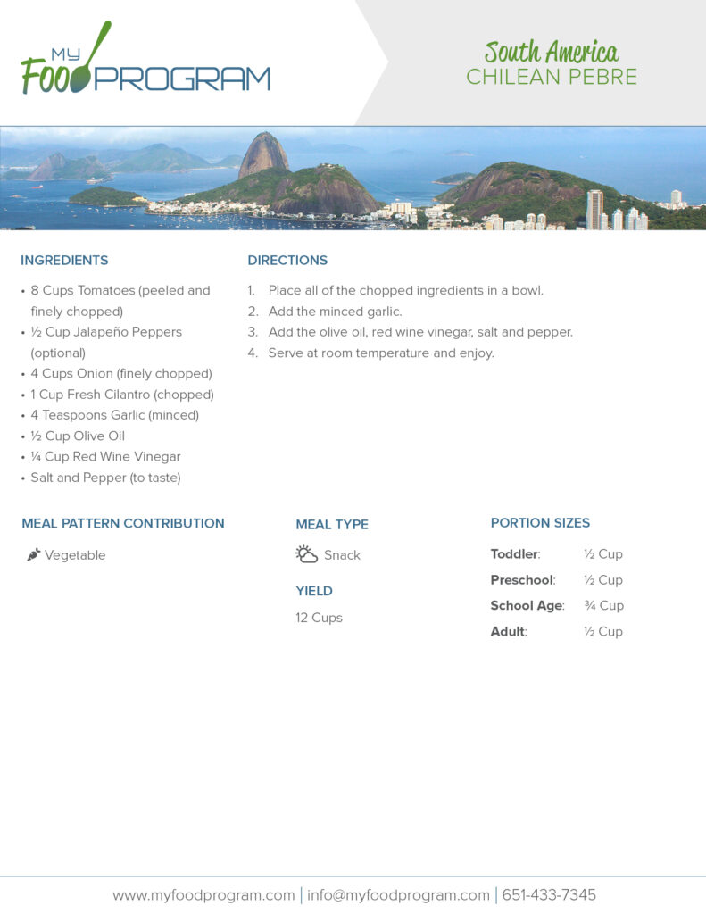 My Food Program Chilean Pebre Recipe
