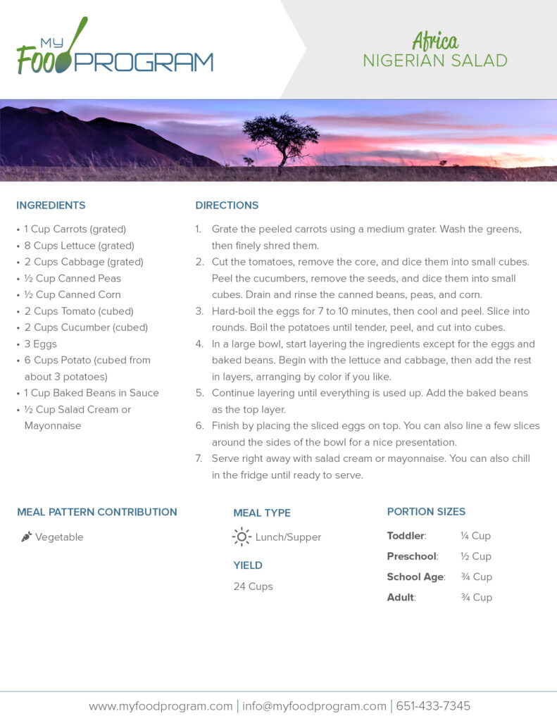My Food Program Nigerian Salad Recipe